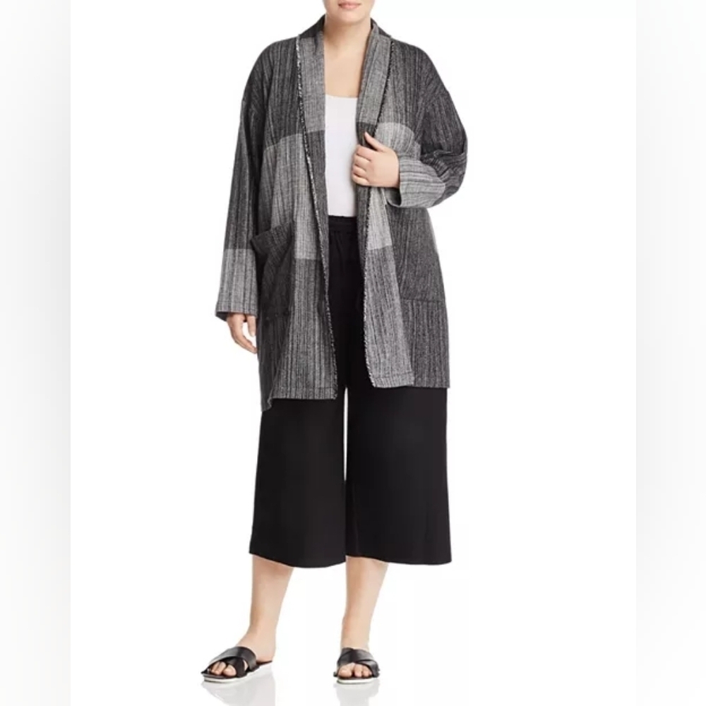 Eileen Fisher Hazy Blocks Organic Cotton Jacket - Picture 2 of 8
